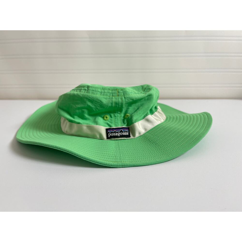 Patogonia Kids Bucket Hat Green Girls M Gorpcore Outdoor Camping Granola Girl